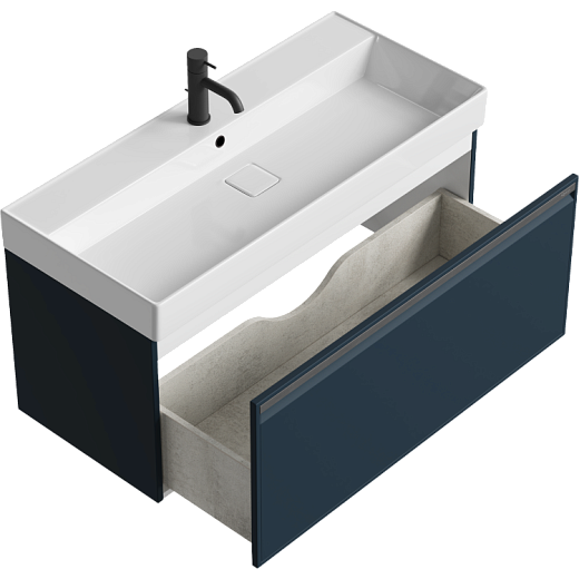 AQWELLA Pure подвесная тумба под умывальник 100 см, цвет серый матовый